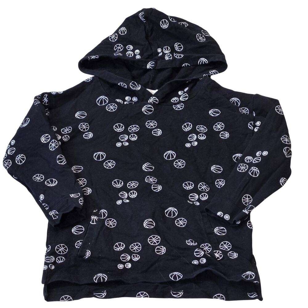 Miles the Label‎ Black Long Sleeve Hooded Shirt Basketball Print Cotton 6